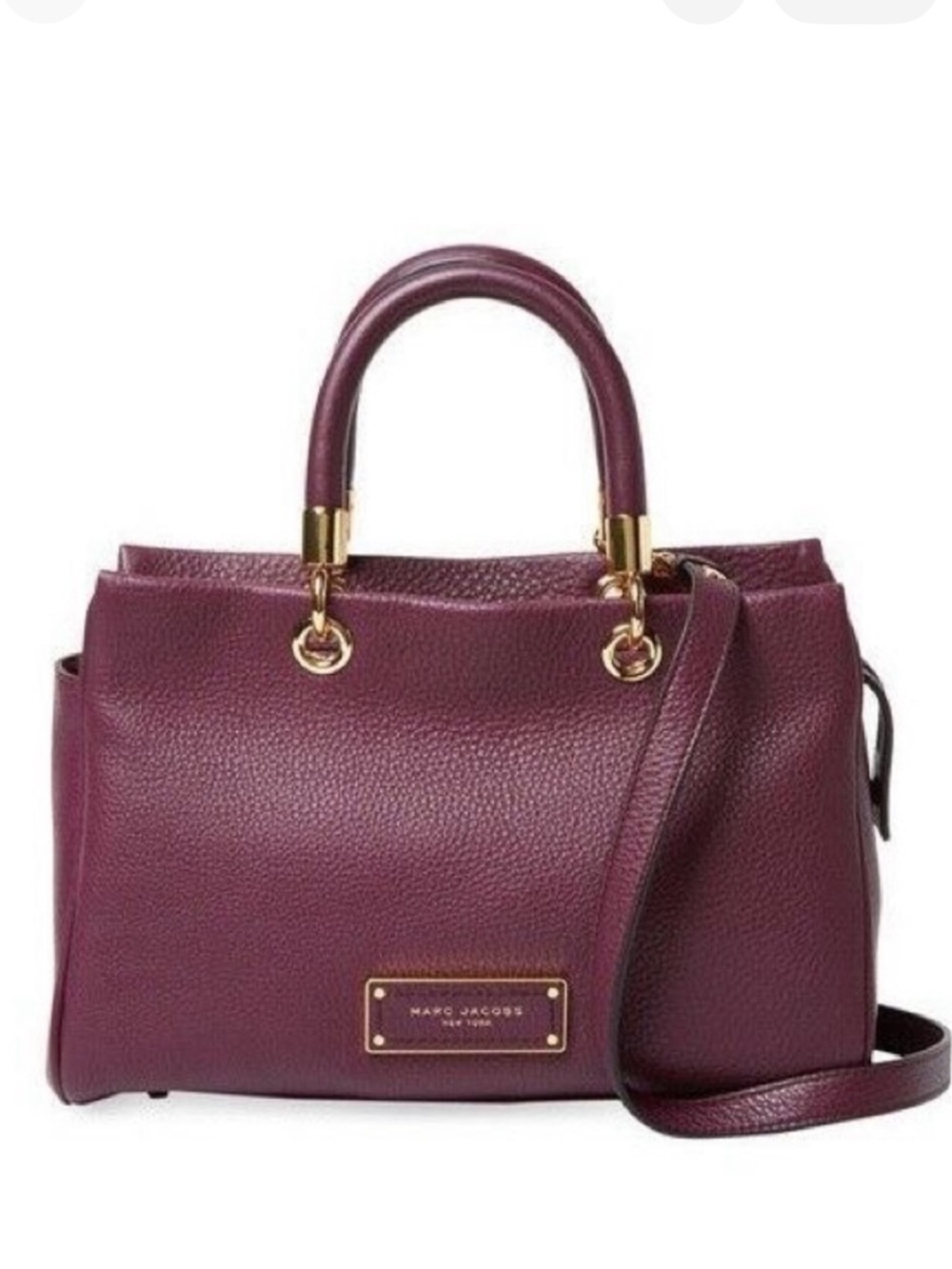 Marc by Marc Jacobs Plum Leather Top-Handle Satchel with Shoulder Strap